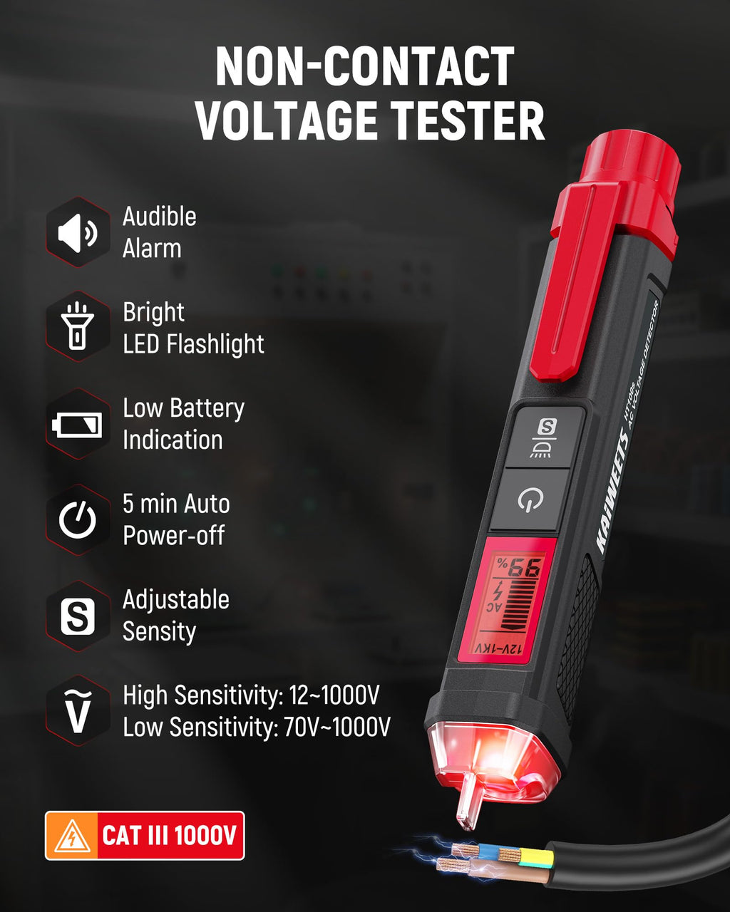 Digital Multimeter Non-Contact Voltage Tester GFCI Outlet Tester Kit X97932