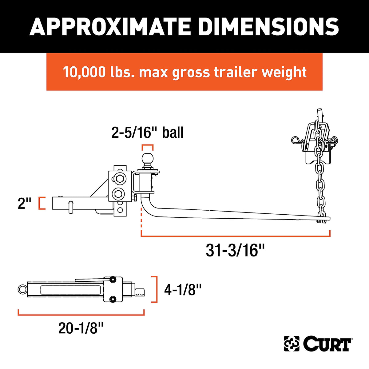 Round Bar Weight Distribution Hitch with Sway Control N875