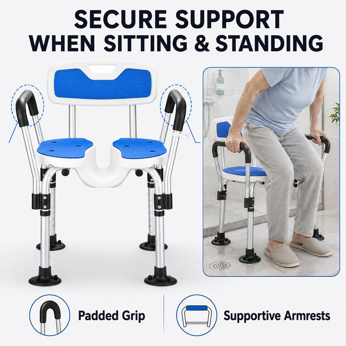 Shower Chair with Arms and Back V370