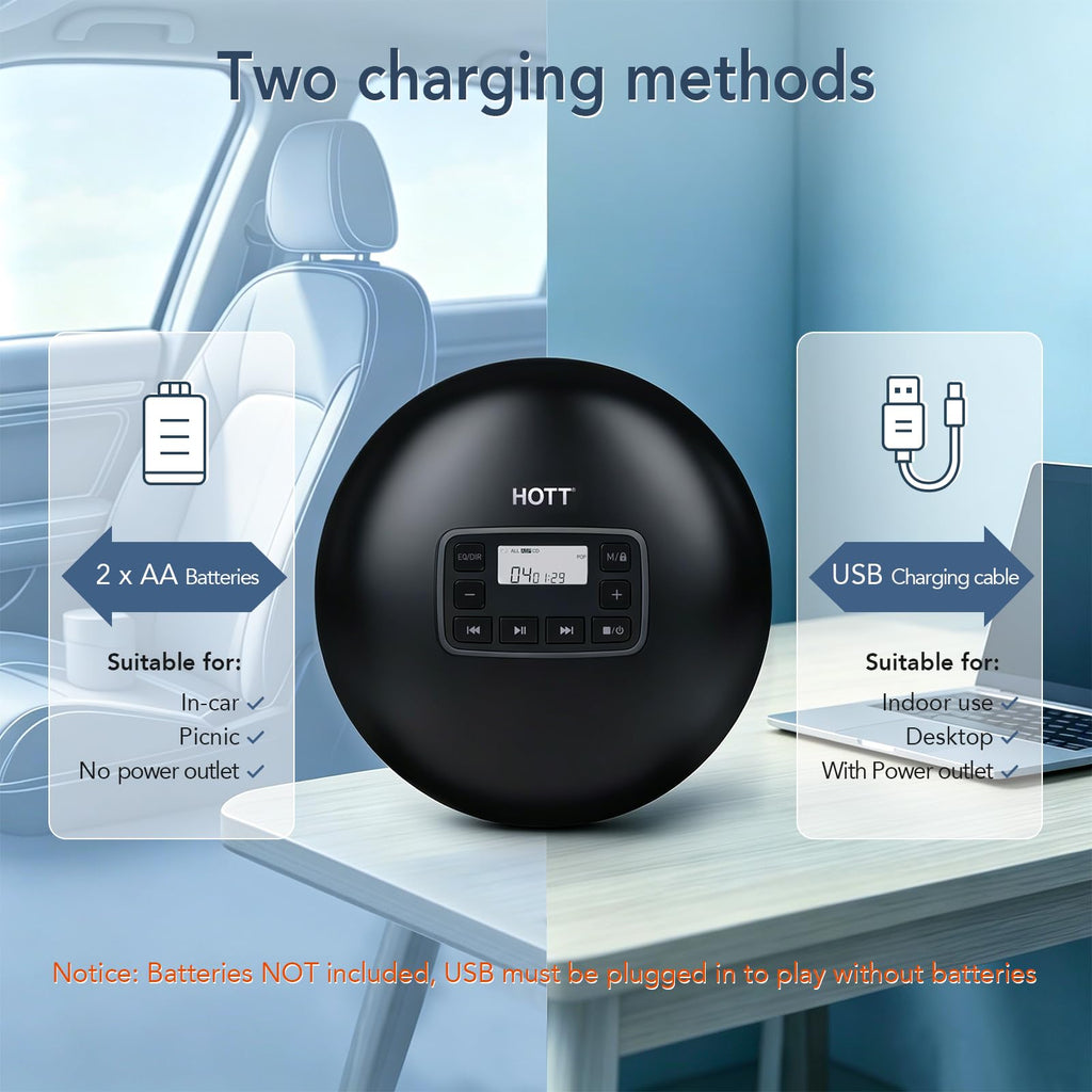 Portable CD Player with Anti-Skip Protection A1458