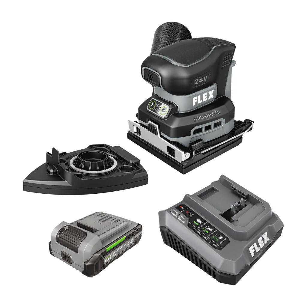 24V 1/4 Sheet Sander with Detail Sanding Pad and 2.0Ah Lithium Batteries & Charger I791926