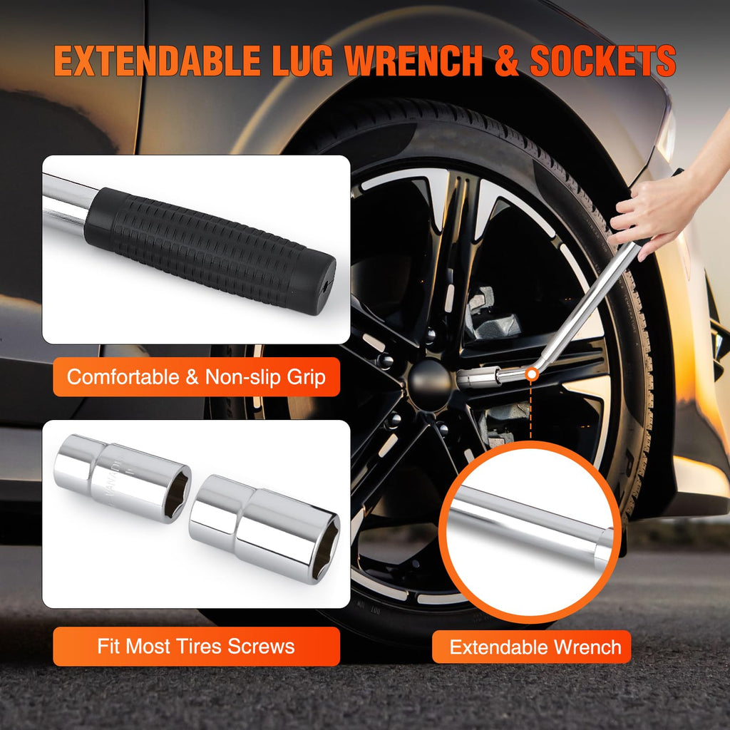 1.5 Ton Scissor Jack with Ratchet Lug Wrench F770820