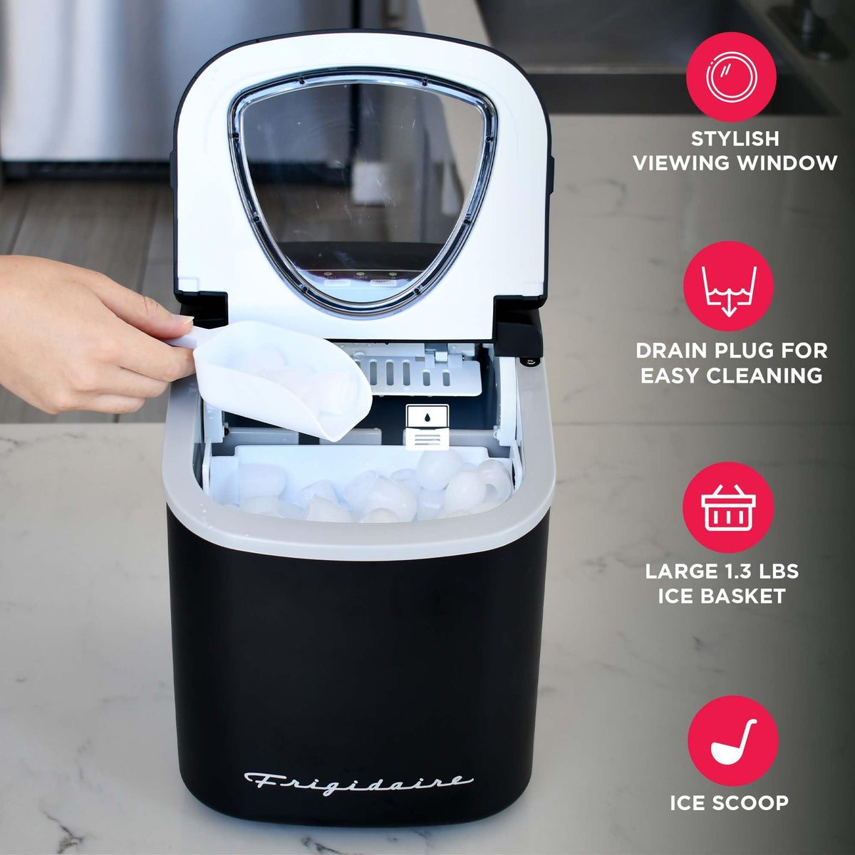 Compact Countertop Ice Maker 26 lb per Day Black H963