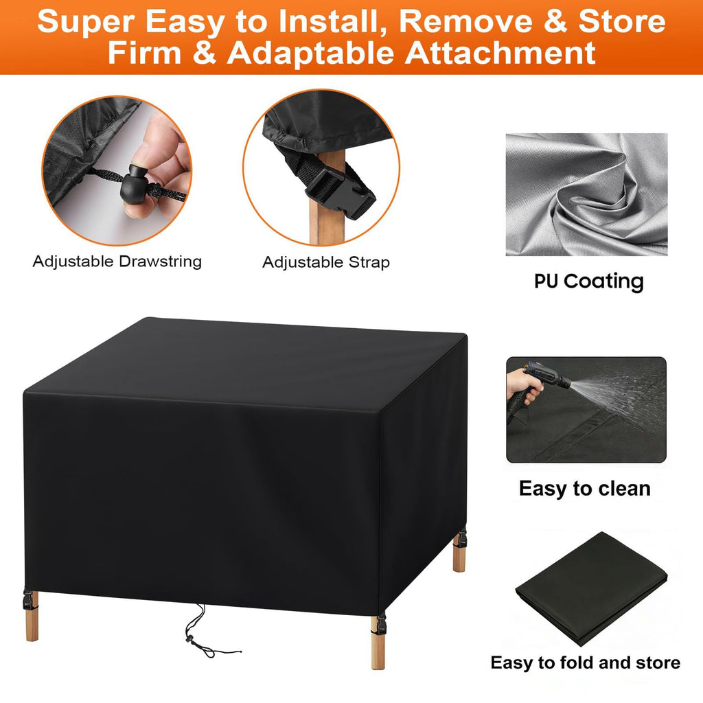 Black Waterproof Oxford Patio Furniture Cover Q3344