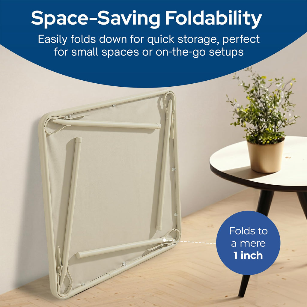 Buff Tan Square Folding Card Table Y45033