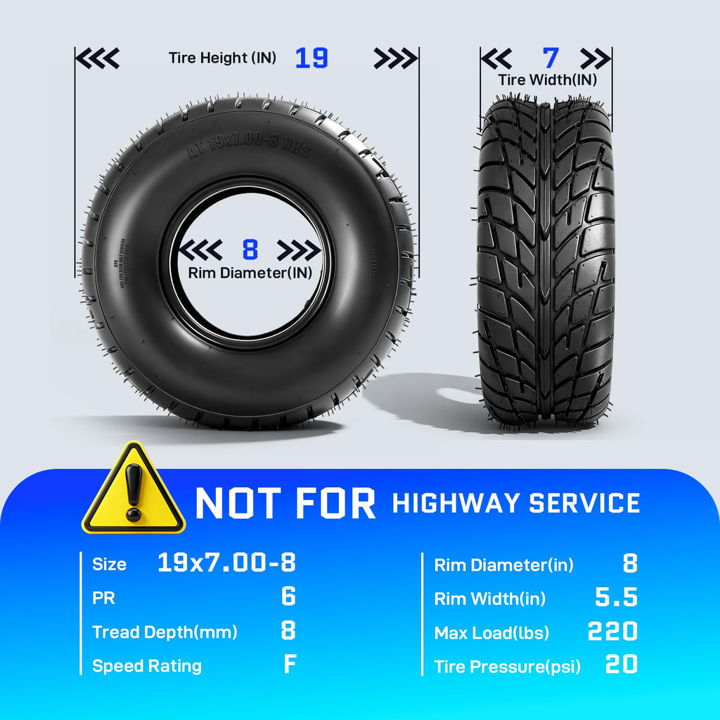 19x7-8 ATV/UTV Tires Set of 2 O7120
