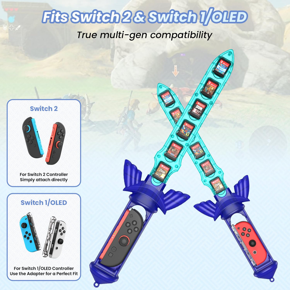 Switch Grip with 12 Game Card Holder X6130