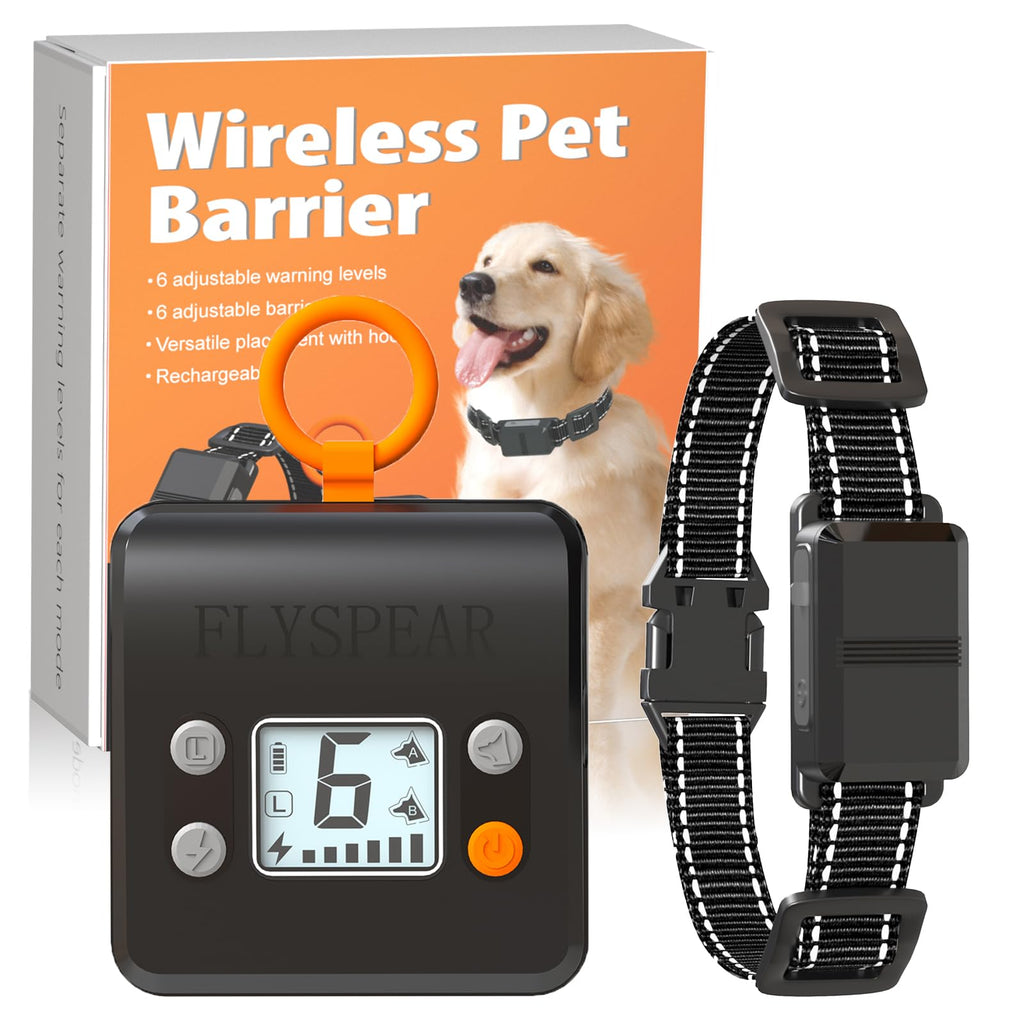 Wireless Rechargeable Indoor Pet Barrier with 6 Adjustable Range O64401