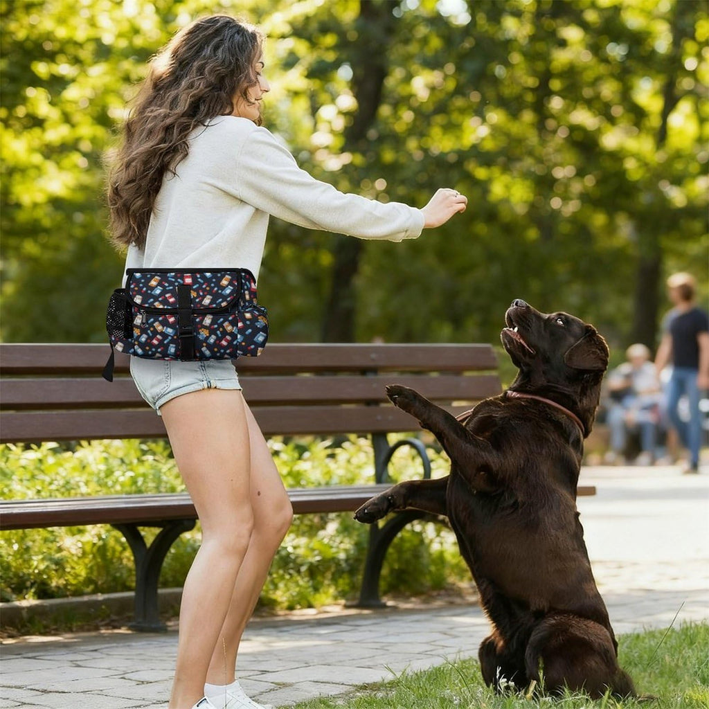 White Dog Walking Fanny Pack Y368096