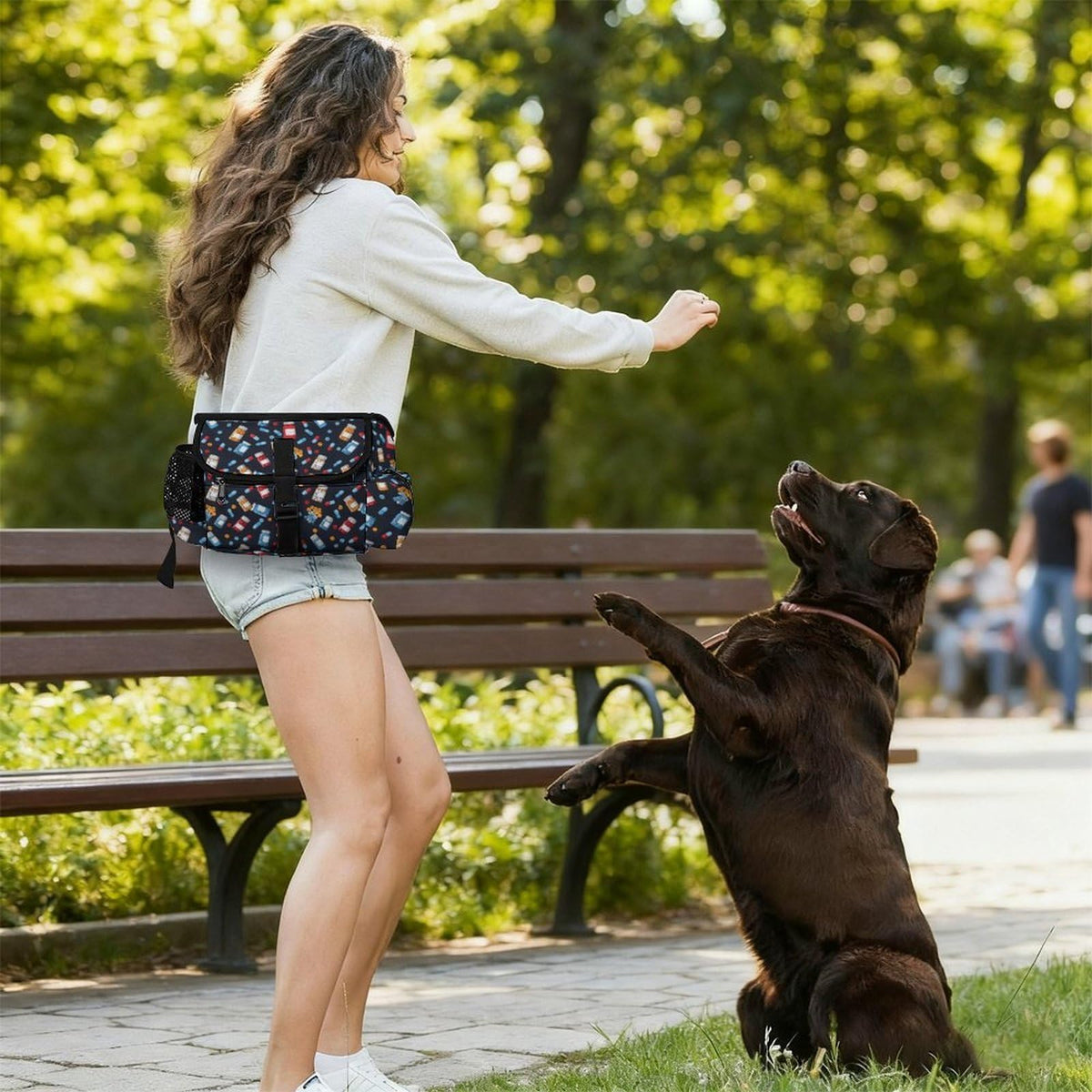 White Dog Walking Fanny Pack Y368096
