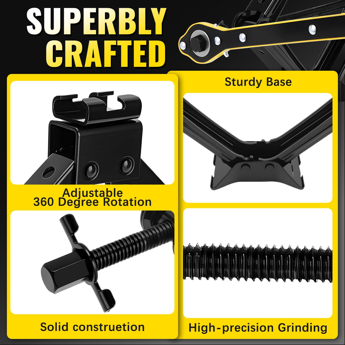 3 Ton Portable Scissor Car Jack with Wheel Wrench C126694