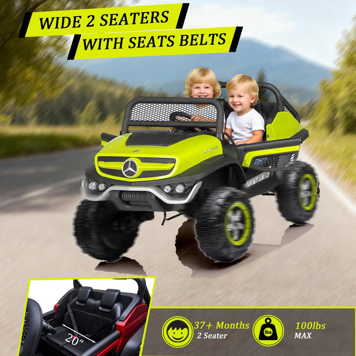 Green 2-Seater 24V Ride On Truck T803734