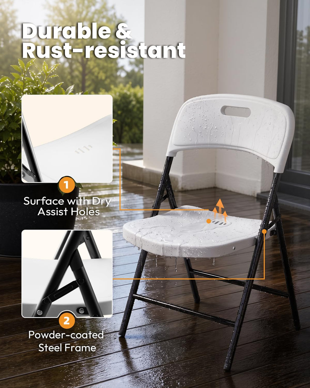 White 10 Pack 600lbs Capacity Folding Chairs X697