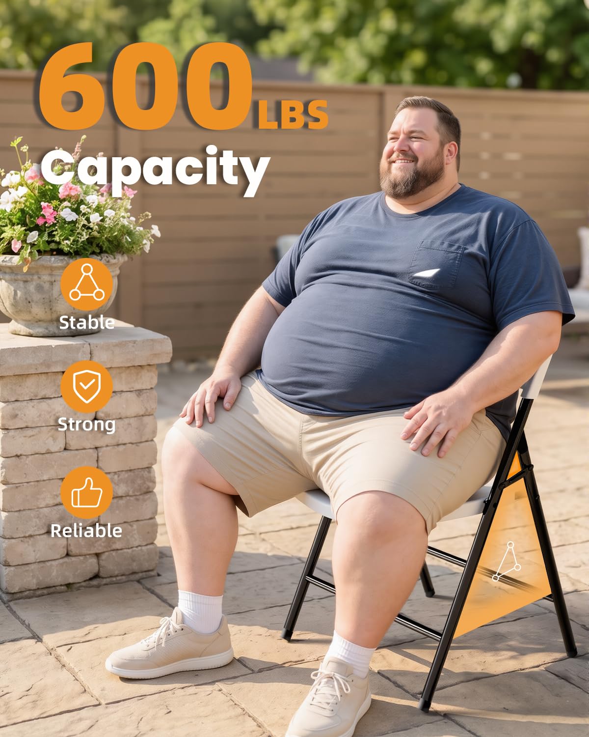 White 10 Pack 600lbs Capacity Folding Chairs X697