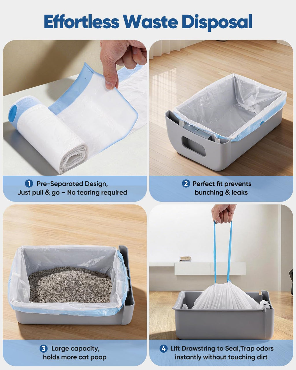 150 Count Drawstring Cat Litter Bags X4422