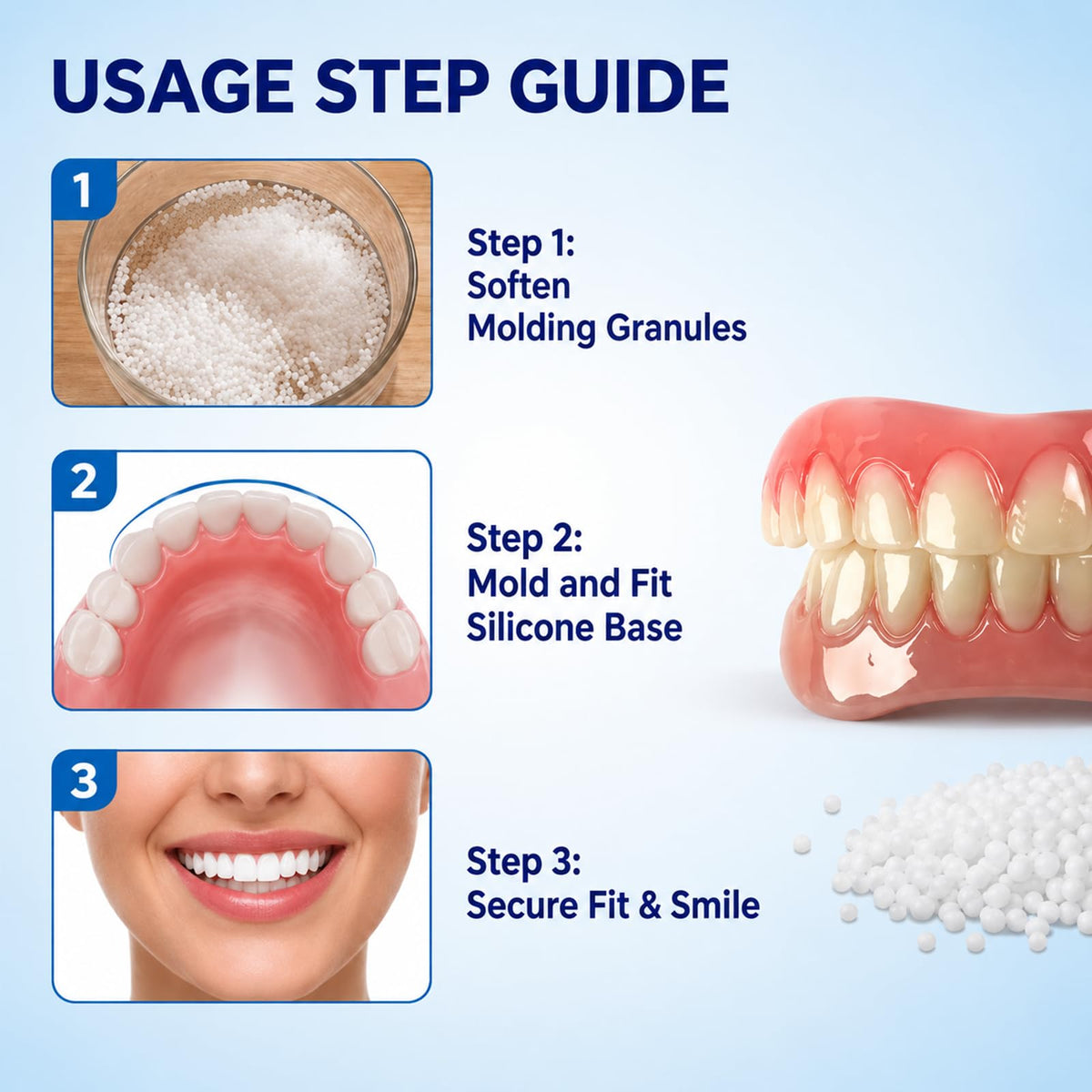 Silicone Dentures Set for Upper and Lower S24649