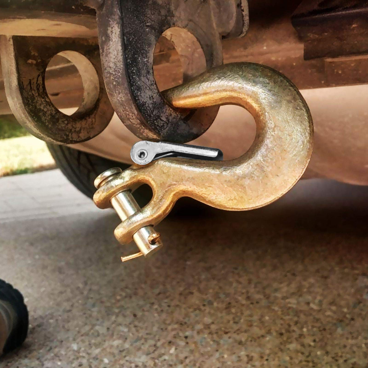 3/8 Inch Clevis Slip Hook with Safety Latch, 18000 Lb Capacity U970537