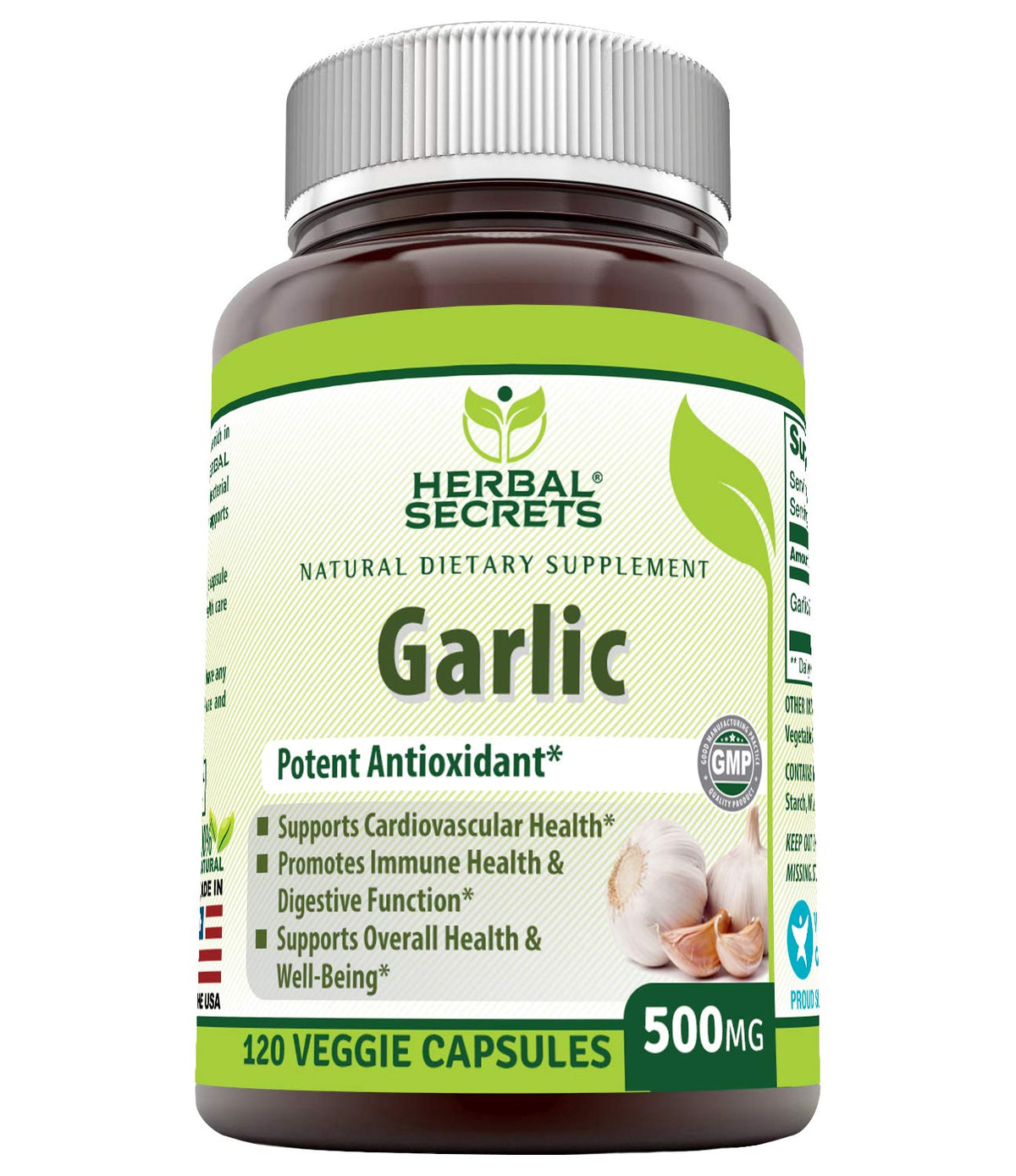 Garlic 500 mg 120 Veggie Capsules Supplement F32766