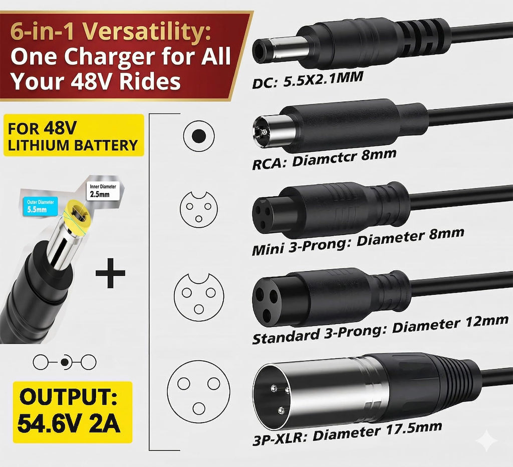 54.6V 2A Electric Bike Charger for 48V Lithium Battery N753877