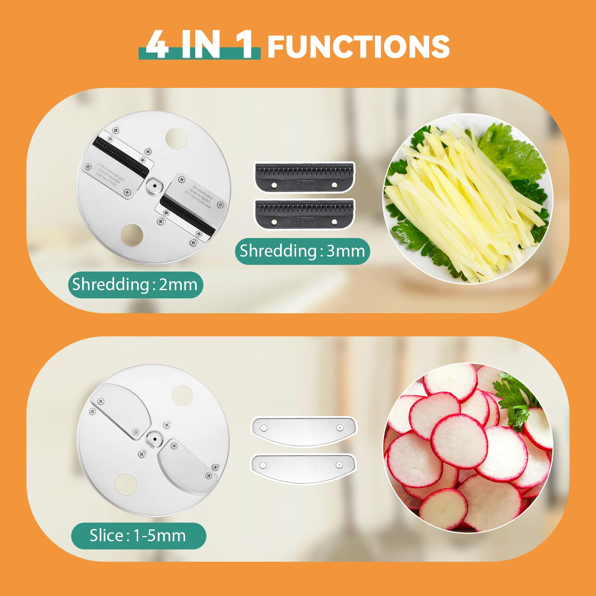 4 in 1 Electric Vegetable Chopper Dicer Slicer H416255
