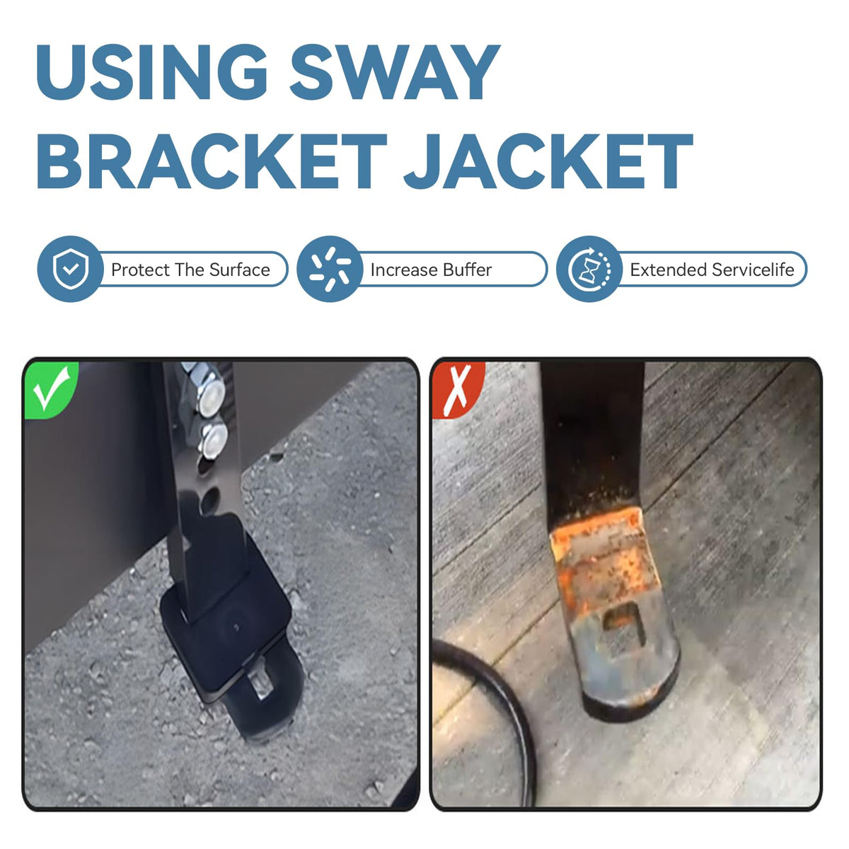 2 Pcs Hitch Sway Bracket Jacket O6580