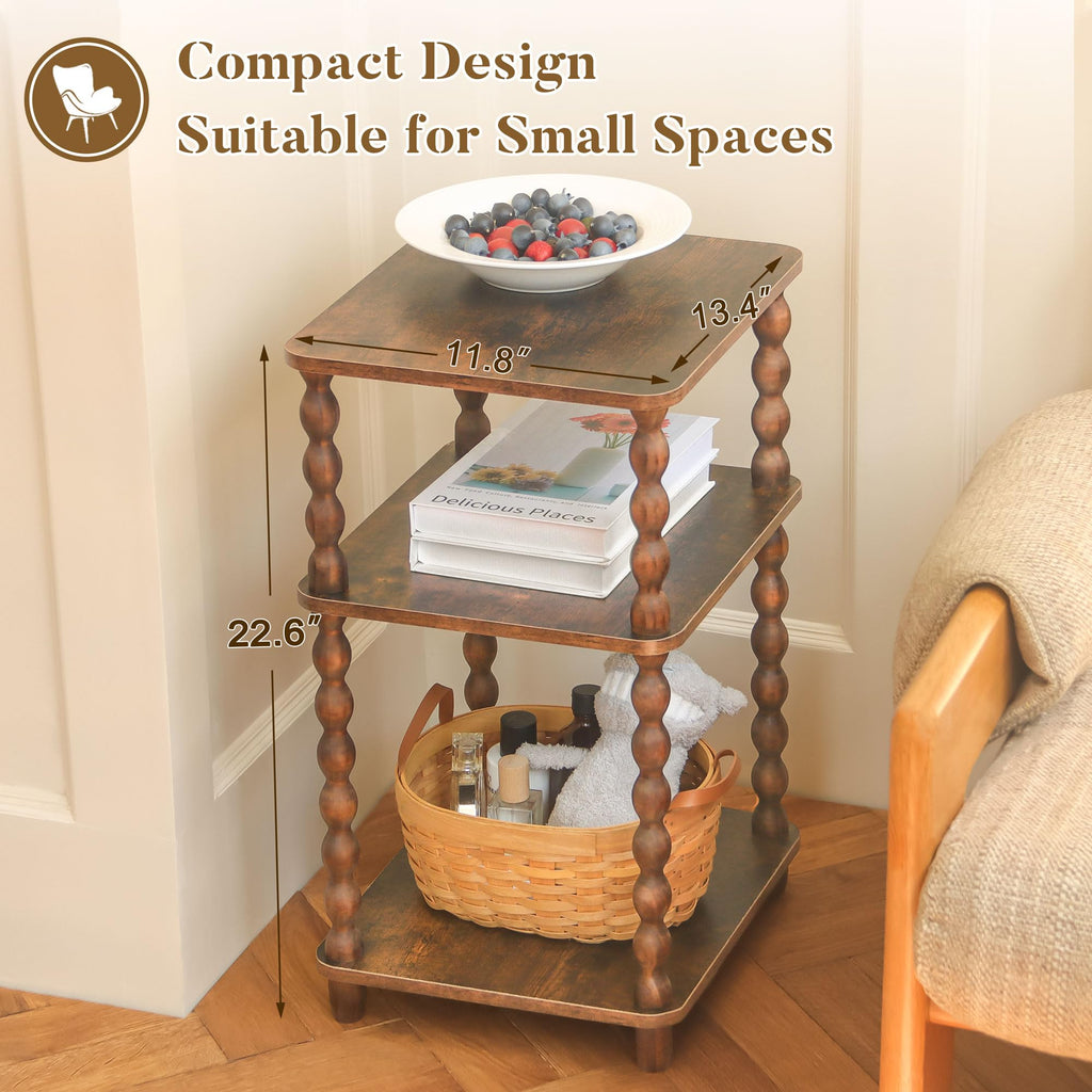 Small 3-Tier Side Table with Shelf E991280
