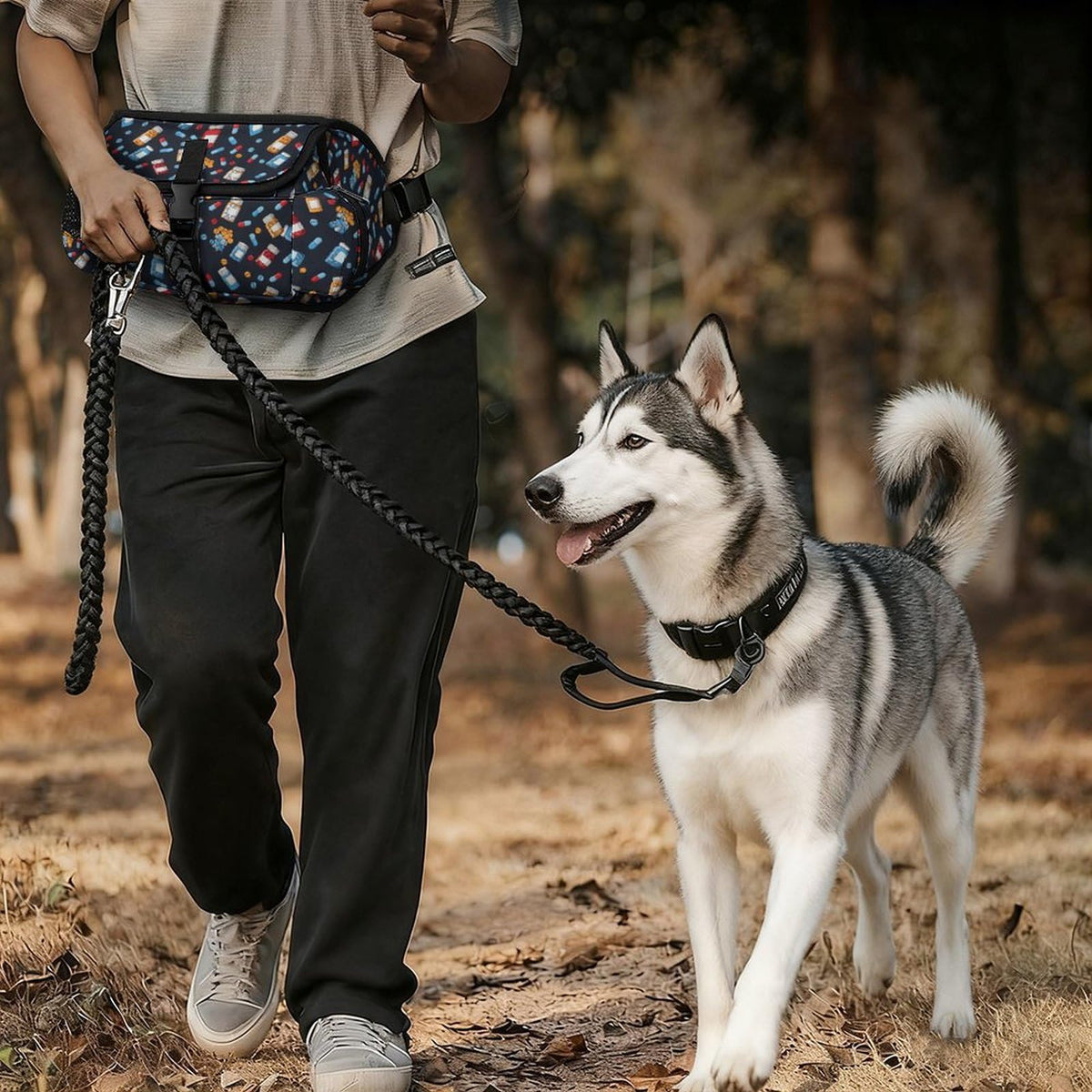 White Dog Walking Fanny Pack Y368096