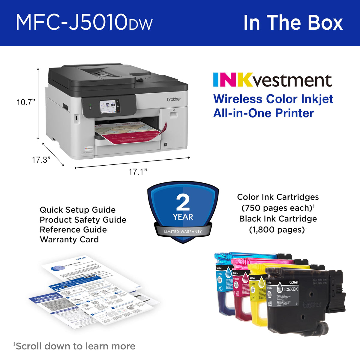 Wireless Color Inkjet All-in-One Printer with 2-Sided Copy & Scan K850