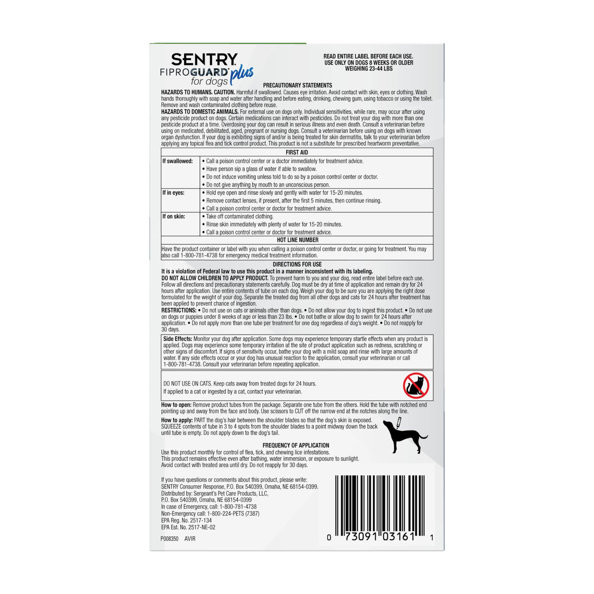Flea and Tick Prevention for Dogs 23-44 Pounds 3 Month Supply Topical Flea Treatments G17191