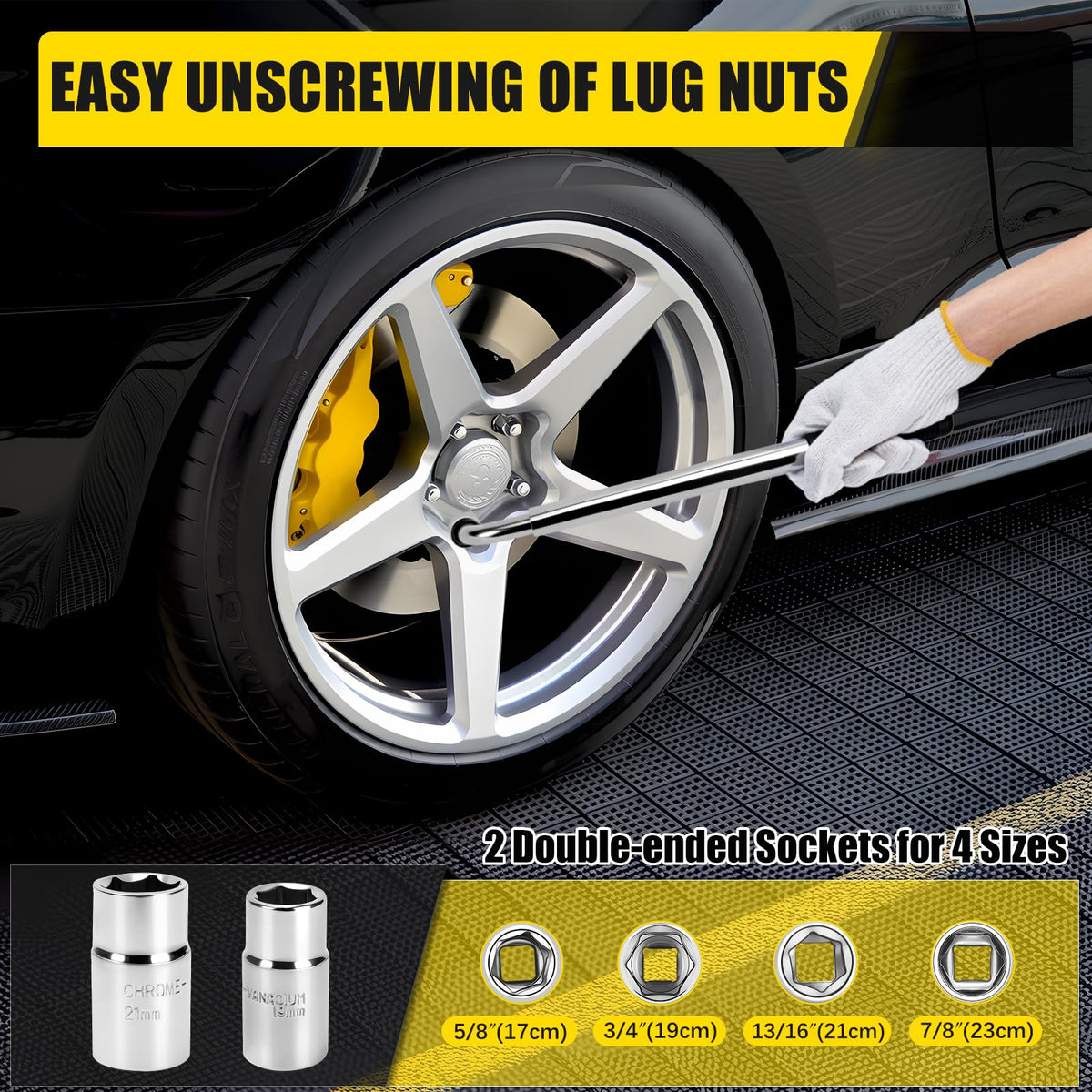 3 Ton Portable Scissor Car Jack with Wheel Wrench C126694