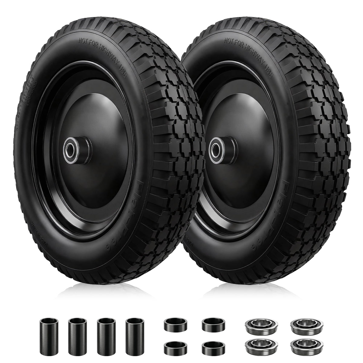 4.80/4.00-8 Flat Free Wheelbarrow Tire and Wheel C82592