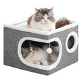 Large Covered Cat Bed Cave, Grey, 16in O96802