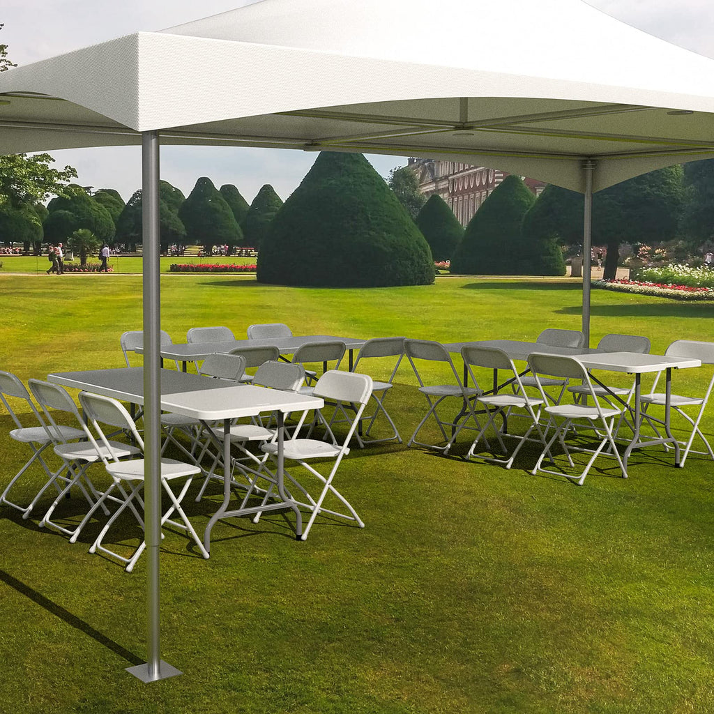 Folding Table 6ft Portable Collapsible Plastic White F700846