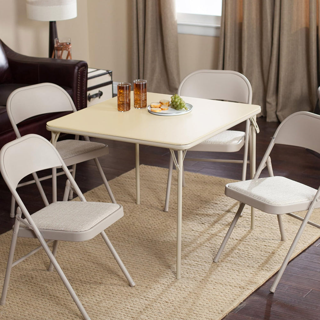 Buff Tan Square Folding Card Table Y45033