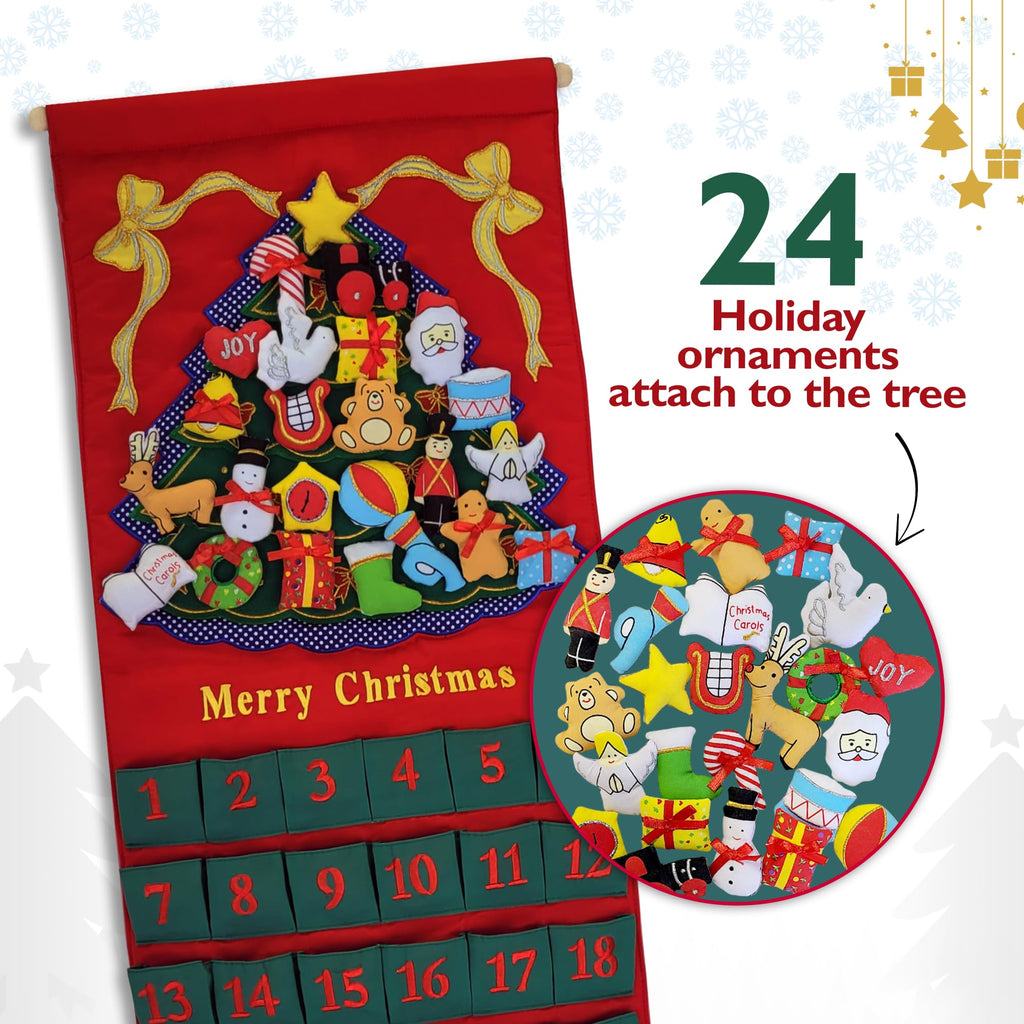 Christmas Advent Calendar with 24 Cloth Ornaments X197001