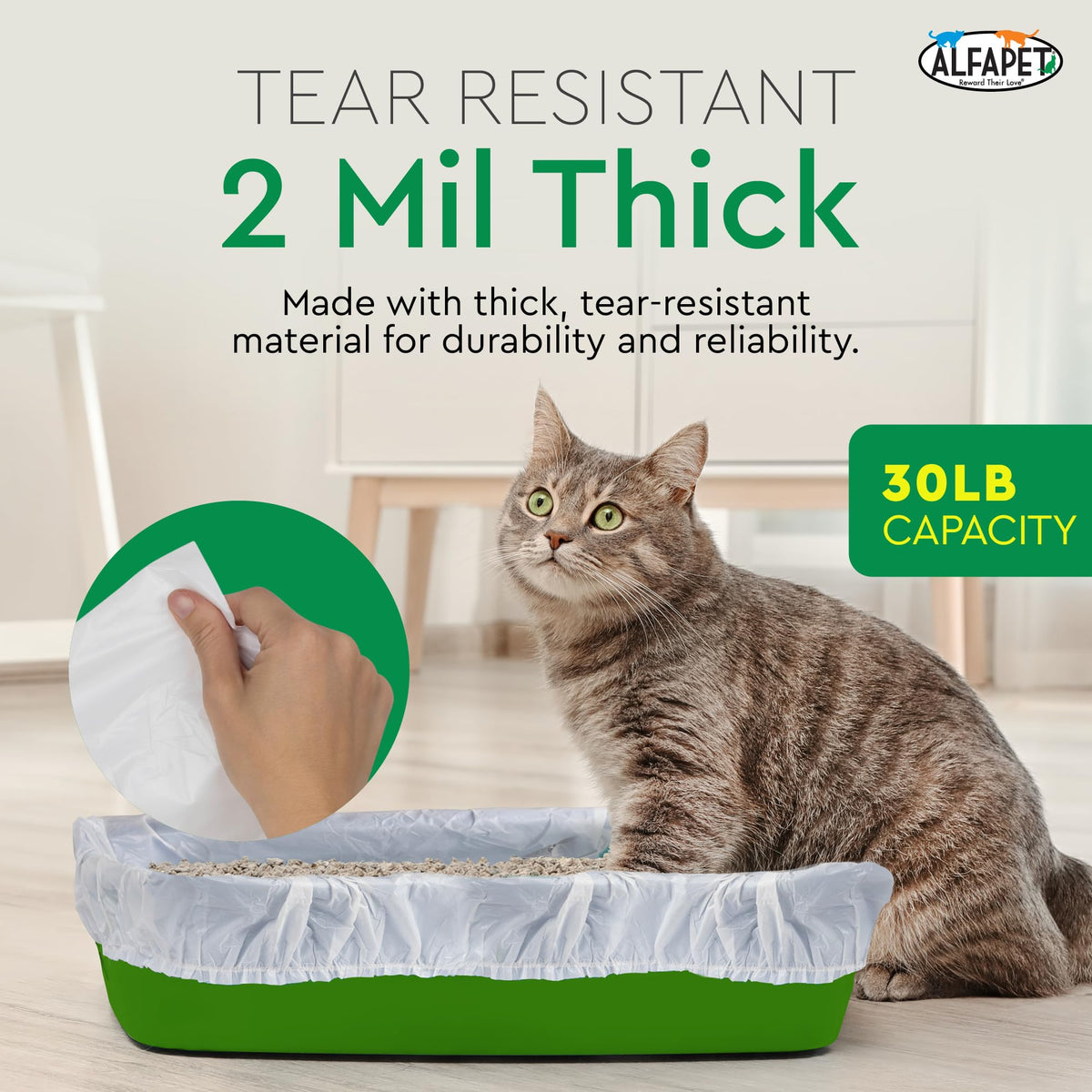 Super Jumbo 15Count Tear-Resistant Waterproof Cat Litter Box Liners S1593