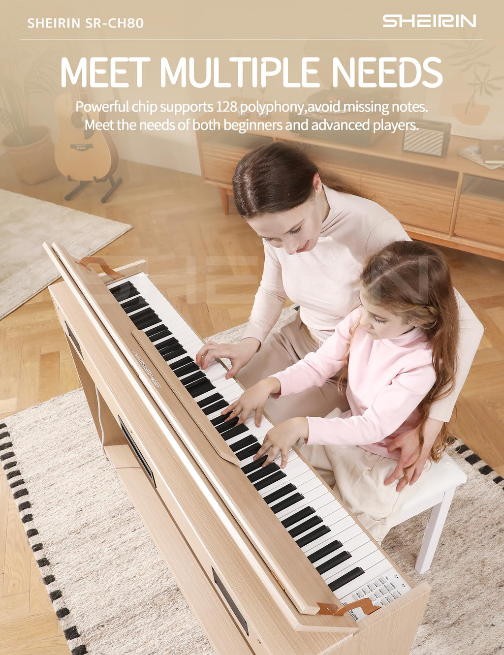 88 Key Weighted Digital Piano with Stand Cover Pedal F743586