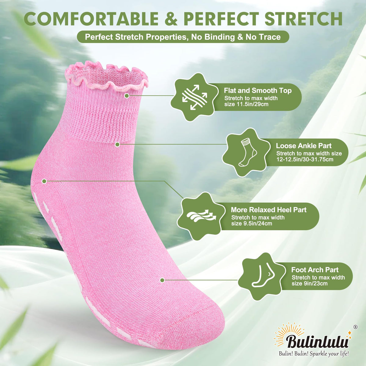 Non Slip Diabetic Socks for Women 6 Pairs Size 9-11 R75306