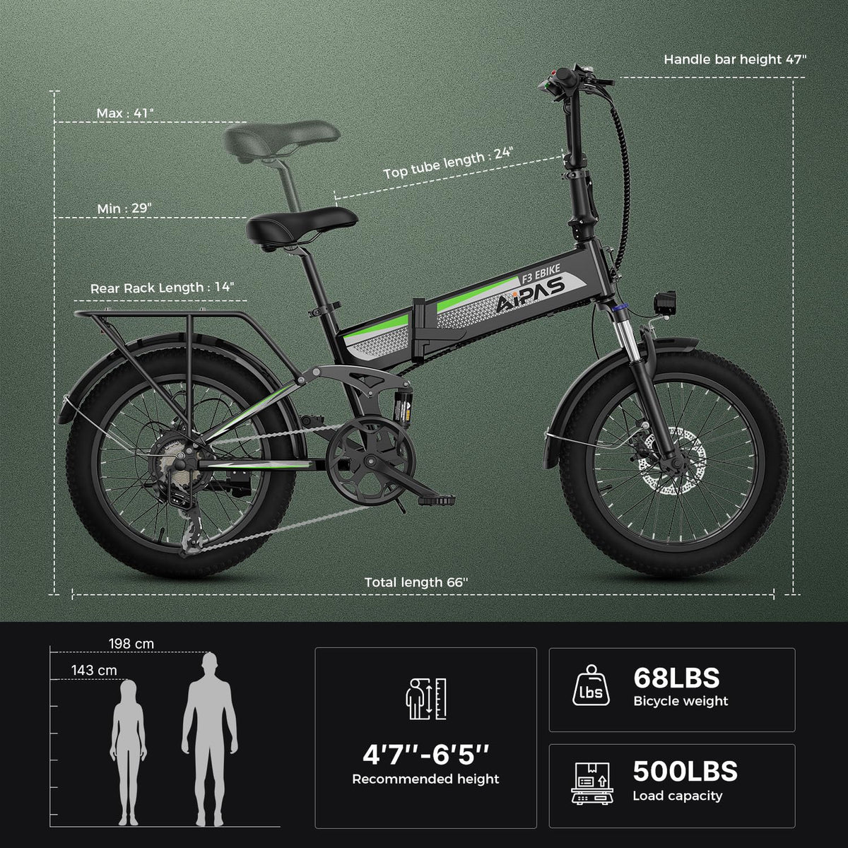 Folding Electric Bike 20" Fat Tire Y3116