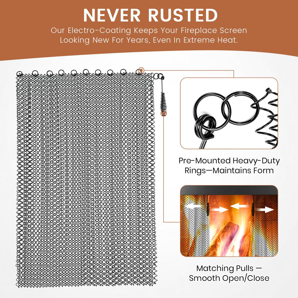 26x24 Inch 2 Pcs Fireplace Screen Mesh D54040