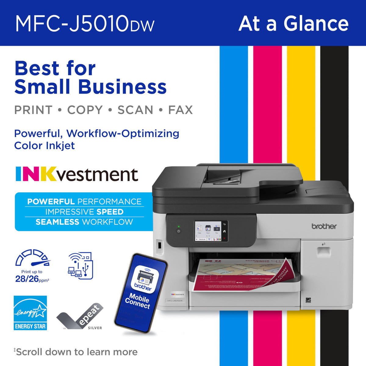 Wireless Color Inkjet All-in-One Printer with 2-Sided Copy & Scan K850