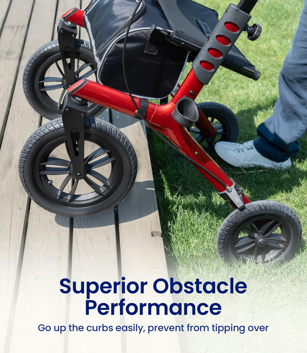 Walkers for Seniors with Seat Outdoor Rollator 12'' All Terrain I9114