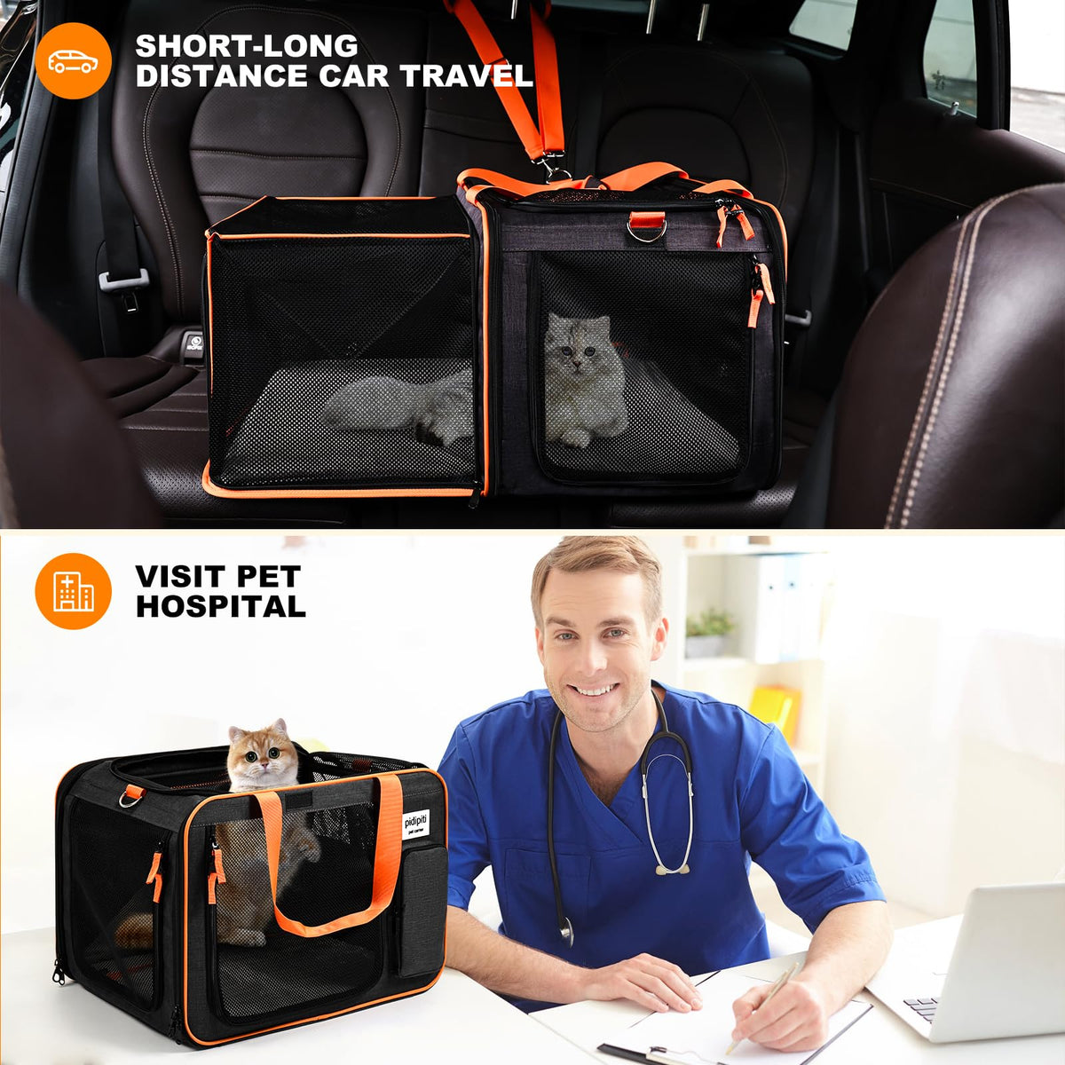 Expandable Large Cat Carrier D295