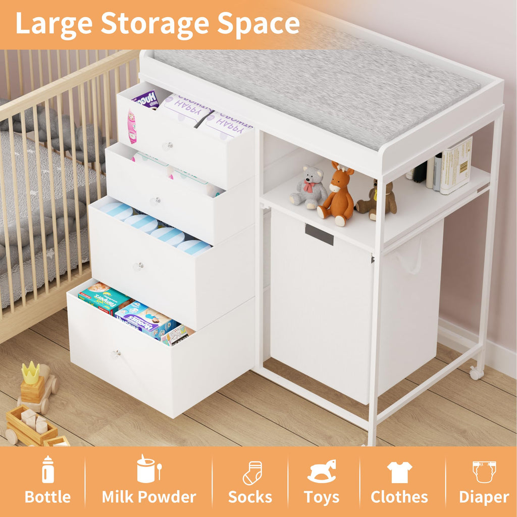 32.6" Baby Changing Station with 4 Wheels X94082