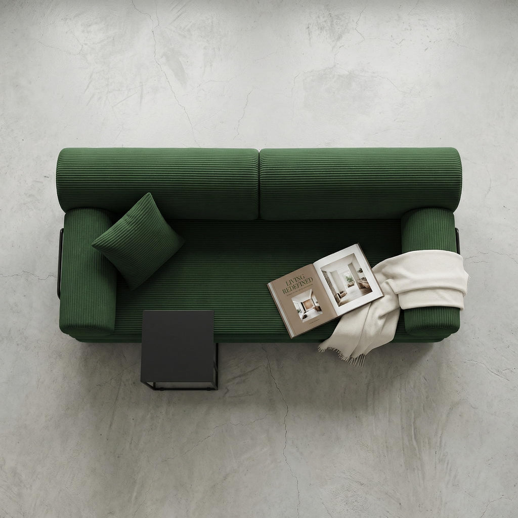 Light Gray Corduroy Convertible Sofa Bed G629