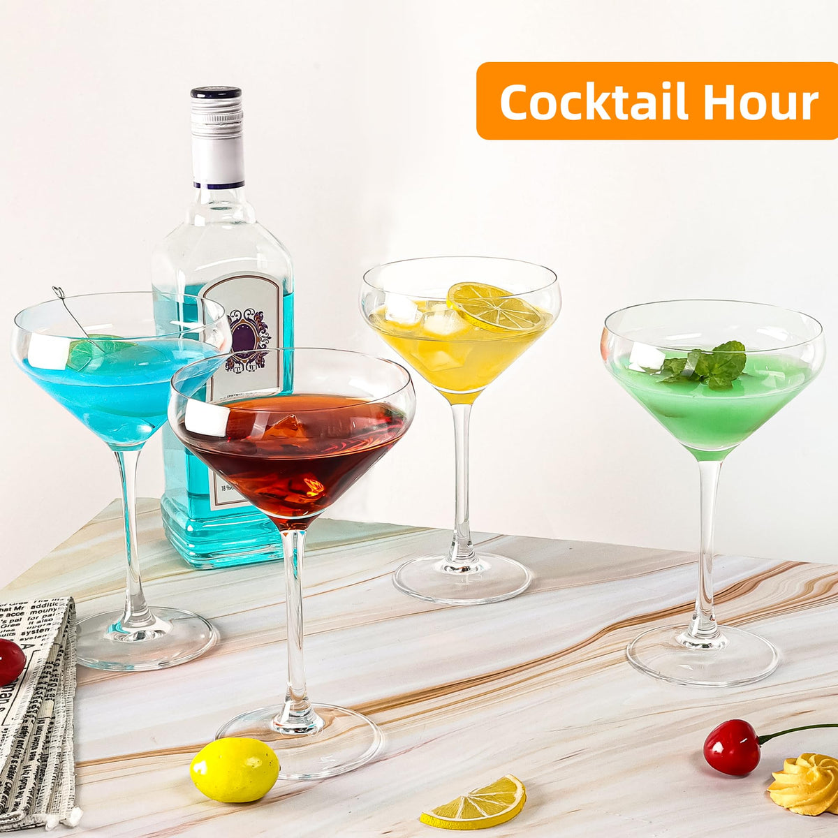 12Oz Martini Glasses Set of 6 O334