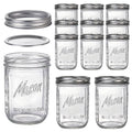 12 Pack 16 oz Wide Mouth Glass Mason Jars with Lids B66540
