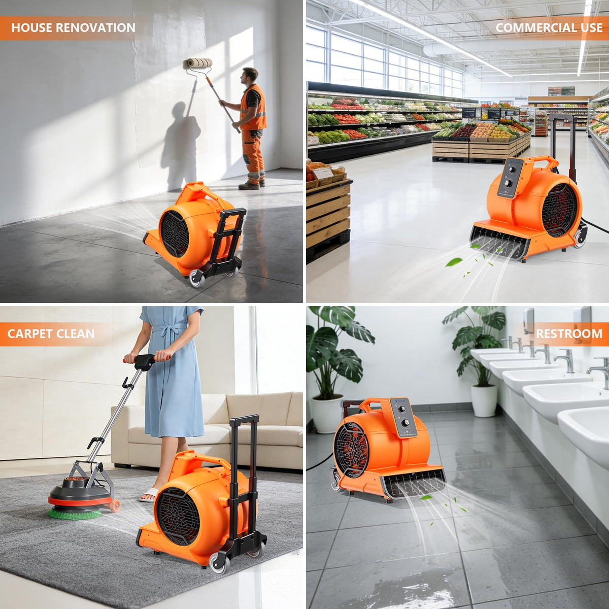 1 HP 4000 CFM Portable Air Mover U447