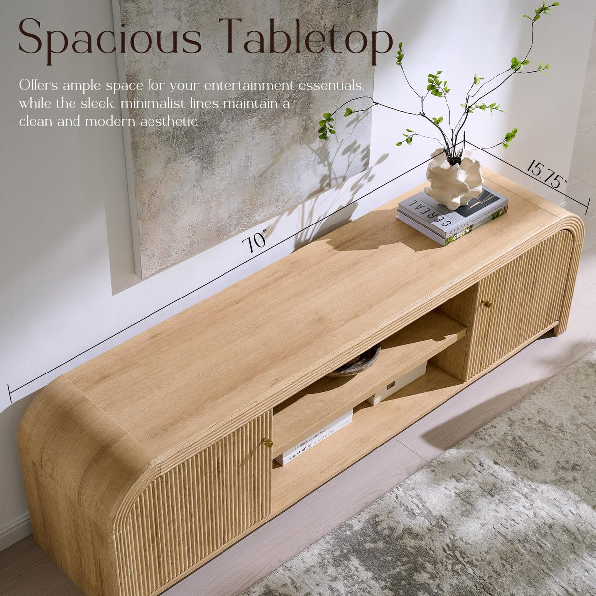 70" Fluted TV Stand with Storage L754113