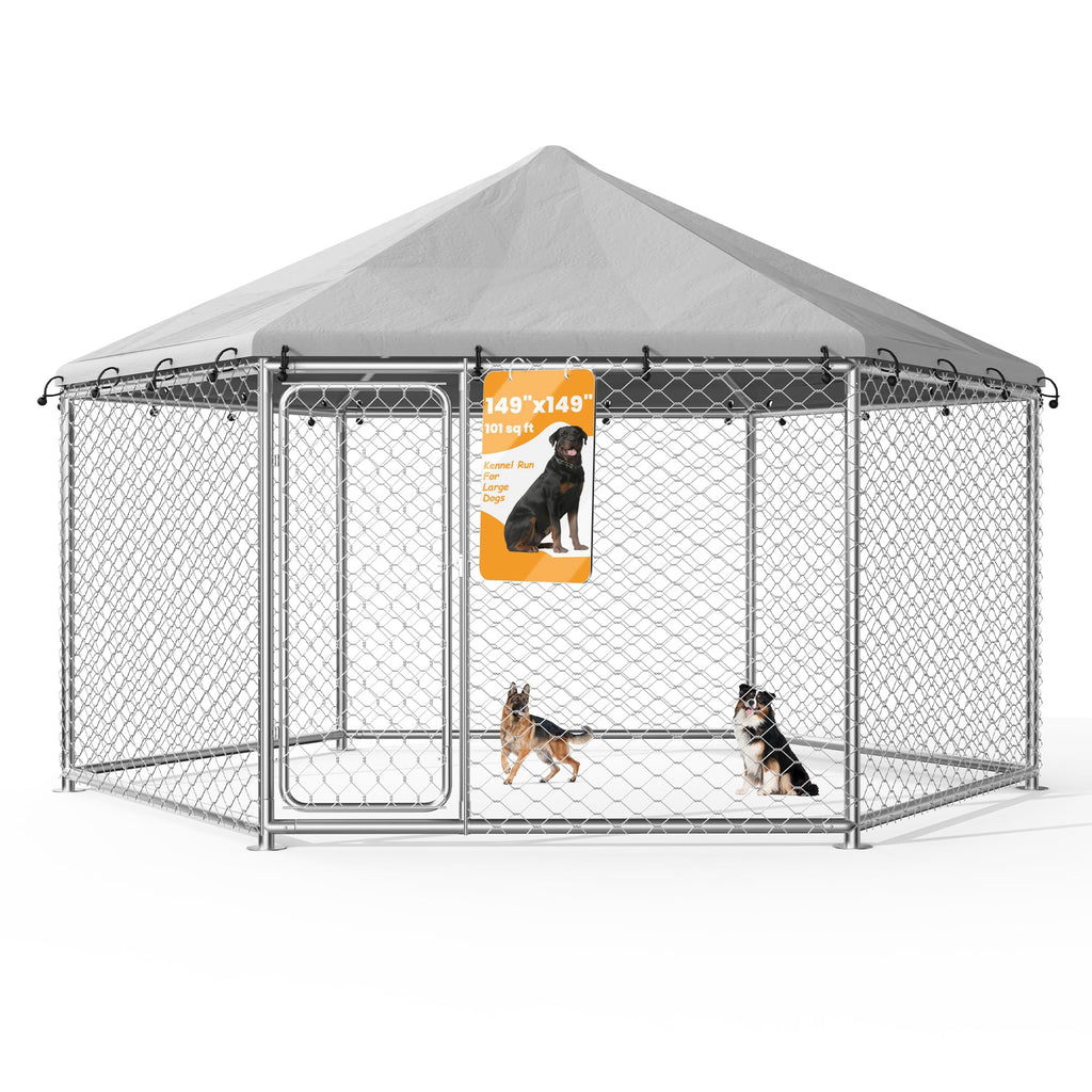 12.5x12.5 ft Outdoor Dog Kennel with Roof D49768